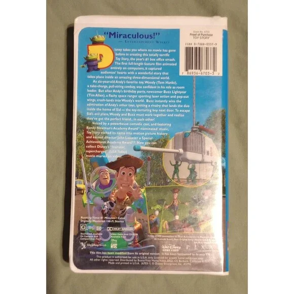 Toy Story VHS | Vintage Disney 1995 | Good Condition - Picture 2 of 4